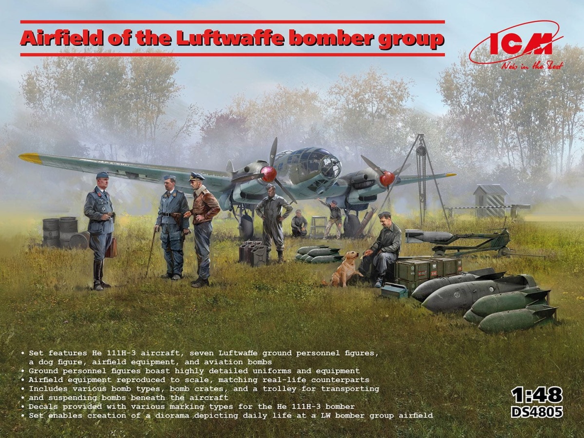 Zdjęcie główne produktu Lotnisko grupy bombowców Luftwaffe 1:48 ICM DS4805