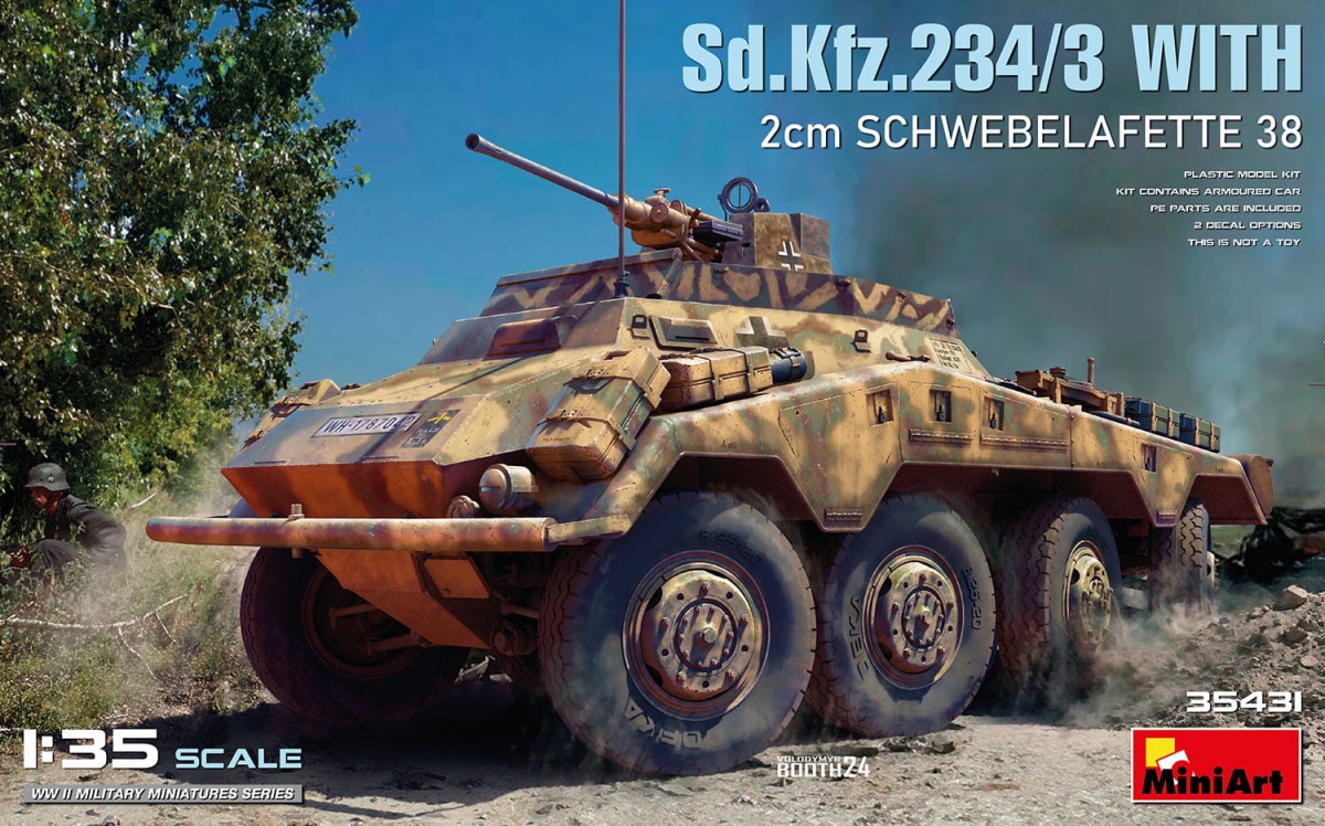 Zdjęcie główne produktu Sd.kfz.234/3 with 2cm Schwebelafette 38 1:35 MiniArt 35431