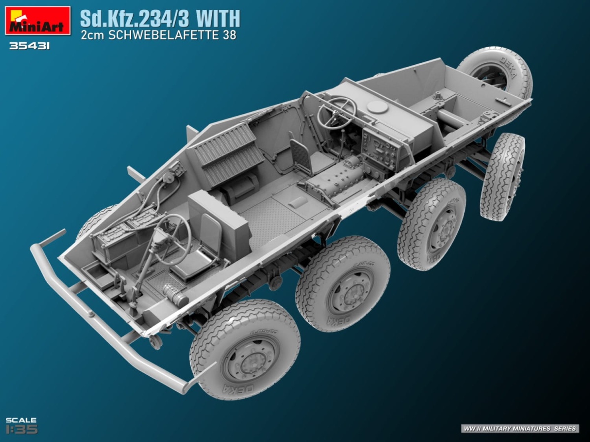 Zdjęcie dodatkowe produktu Sd.kfz.234/3 with 2cm Schwebelafette 38 1:35 MiniArt 35431