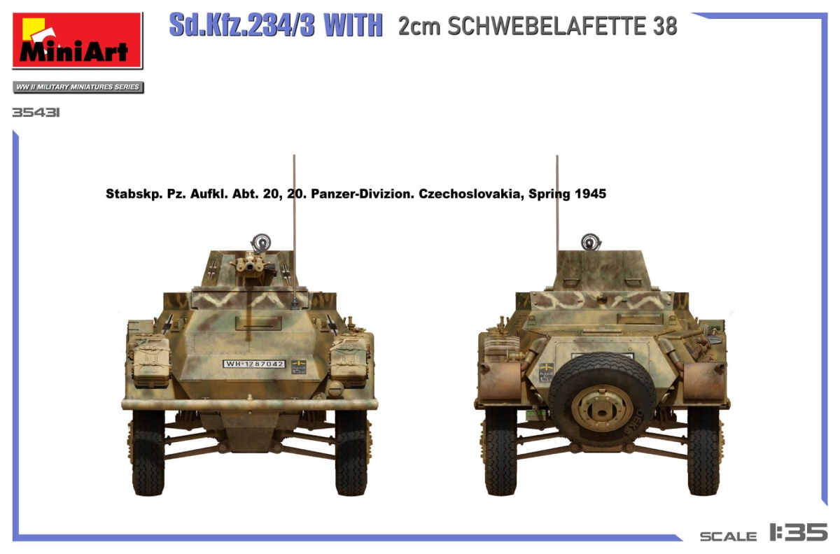 Zdjęcie dodatkowe produktu Sd.kfz.234/3 with 2cm Schwebelafette 38 1:35 MiniArt 35431
