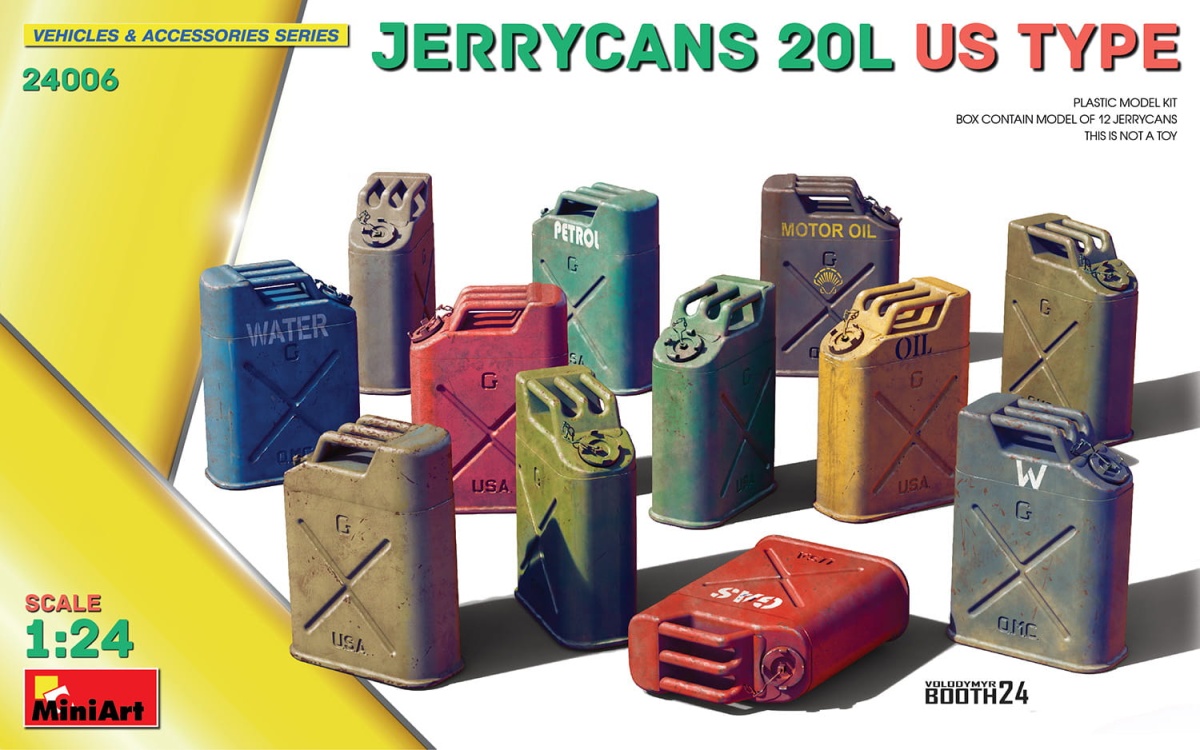 Zdjęcie główne produktu Kanistry 20l Typu Amerykańskiego 1:24 MiniArt 24006