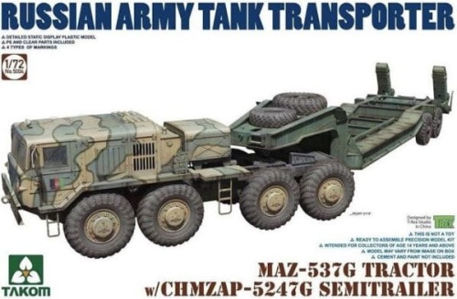 MAZ-537G tractor with semi-trailer CHMZAP-5247G 1:72 Takom 5004