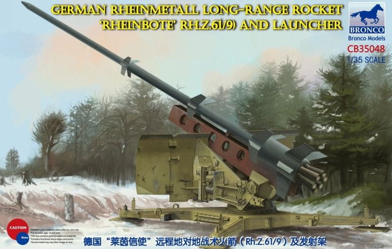 Zdjęcie główne produktu Niemiecka rakieta dalekiego zasięgu Rheinmetall (Rheinbote RH.Z.61/9) i wyrzutnia 1:35 Bronco CB35048