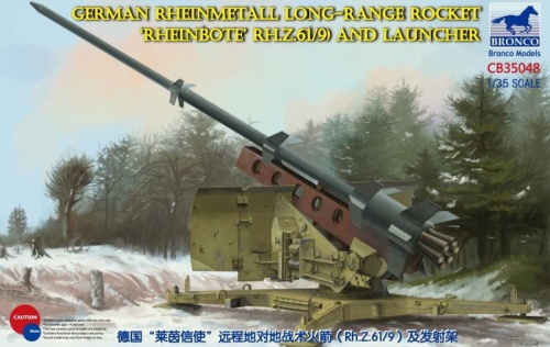 German Rheinmetall long-range rocket (Rheinbote RH.Z.61/9) and launcher 1:35 Bronco CB35048