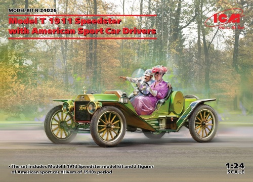 Model T 1913 Speedster with American Sport Car Drivers 1:24 ICM 24026