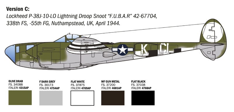 Zdjęcie dodatkowe produktu P-38 J Lightning 1:48 Italeri 2834
