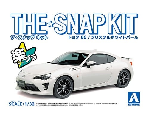 Zdjęcie główne produktu Toyota 86 Crystal White Pearl SNAP KIT 1:32 Aoshima 054185