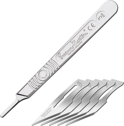 Zdjęcie główne produktu Zestaw skalpel Modelcraft typ 3 i ostrza typ 10 (5szt) Shesto PKN9210