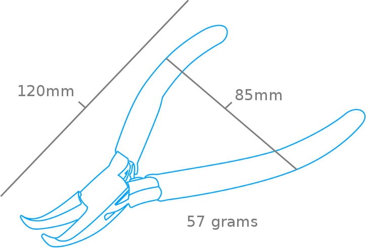Zdjęcie dodatkowe produktu Szczypce wygięte Modelcraft Snipe Nose (115mm) Shesto PPL1152-B