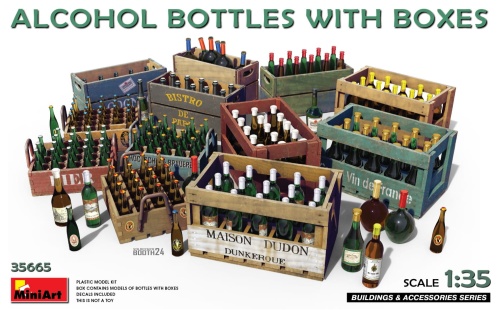 Liquor bottles with boxes 1:35 MiniArt 35665