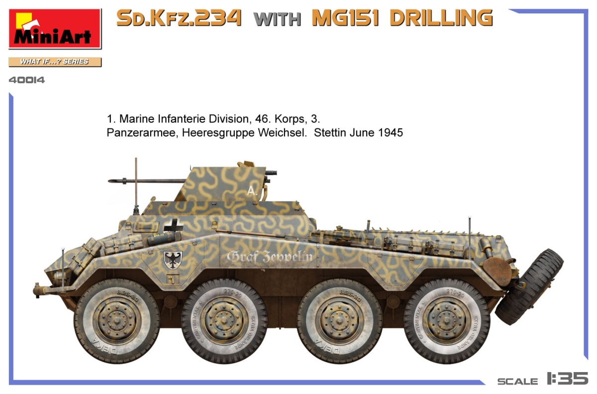 Zdjęcie dodatkowe produktu Sd.kfz.234 With Mg151 Drilling 1:35 MiniArt 40014