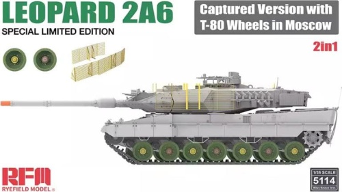 Leopard 2A6 Captured Version with T-80 Wheels in Moscow 1:35 Rye Field Model 5114