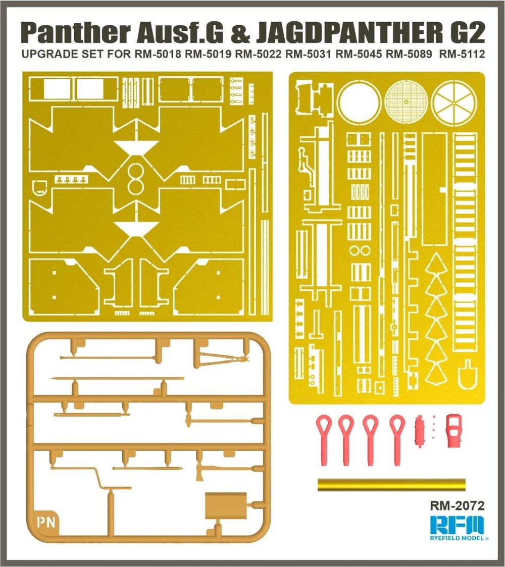Zdjęcie dodatkowe produktu Panther Ausf.G and Jagdpanther G2 upgrade set 1:35 Rye Field Model 2072