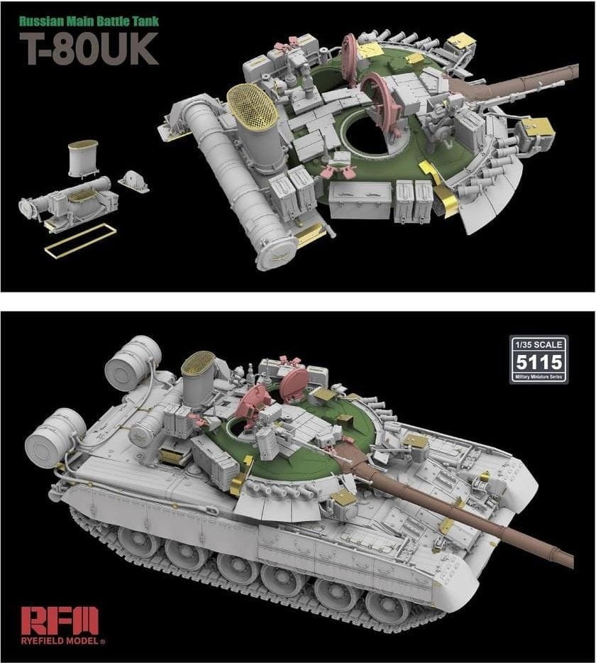Zdjęcie dodatkowe produktu Russian T-80UK Main Battle tank 1:35 Rye Field Model 5115