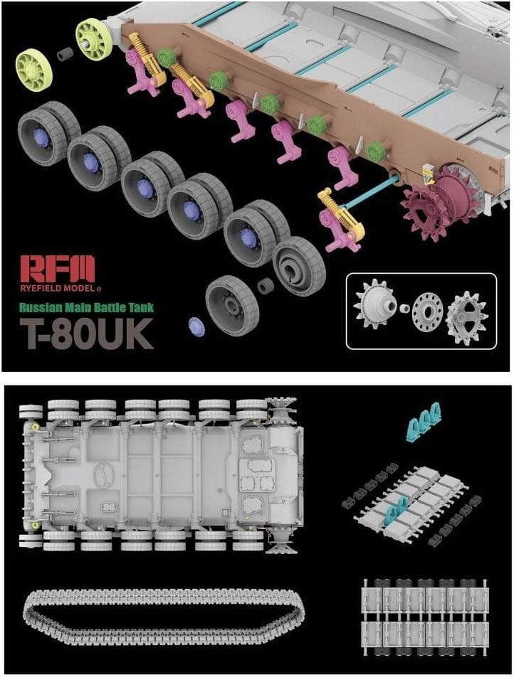 Zdjęcie dodatkowe produktu Russian T-80UK Main Battle tank 1:35 Rye Field Model 5115