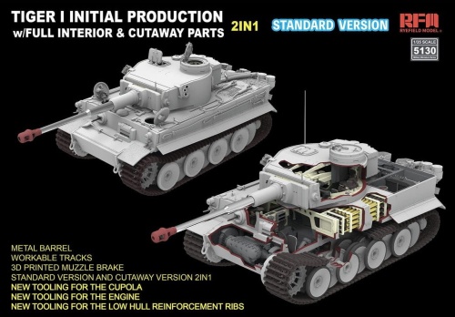 Tiger I Initial Production Early 1943 w/ Full Interior Standard Version 1:35 Rye Field Model 5130