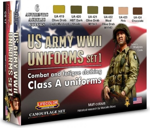 U.S. Army uniforms from World War II (6x22ml paint) Lifecolor CS17