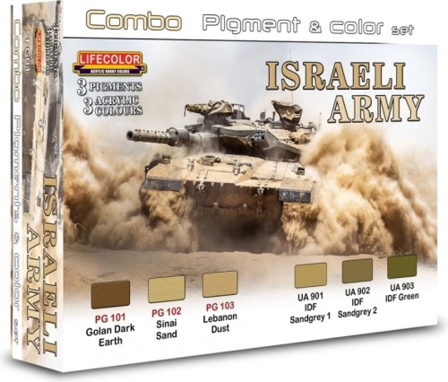 Israeli Army (vehicles) set of 3 paints and 3 pigments Lifecolor SPG01