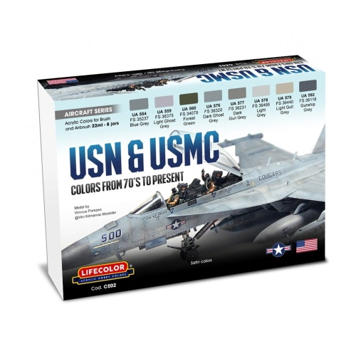 USN and USMC 1970s to the present Lifecolor acrylic paint set (8x22ml) Lifecolor CE02