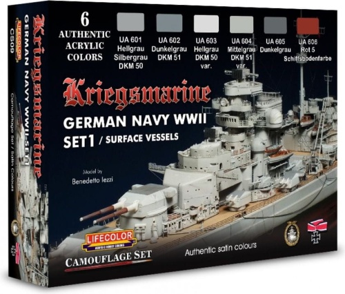 Kriegsmarine German Navy WWII acrylic paint set (6x22ml) Lifecolor CS09
