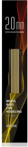 Brass rod diameter 2mm length 200mm for modeling (6pcs) DSPIAE BB-20