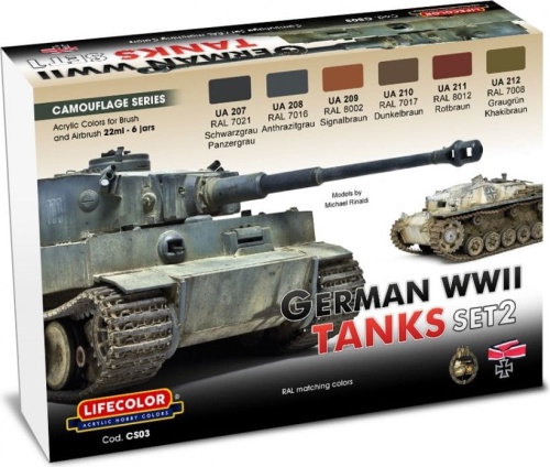 German Tanks WWII Set 2 (paint 6x 22ml) Lifecolor CS03