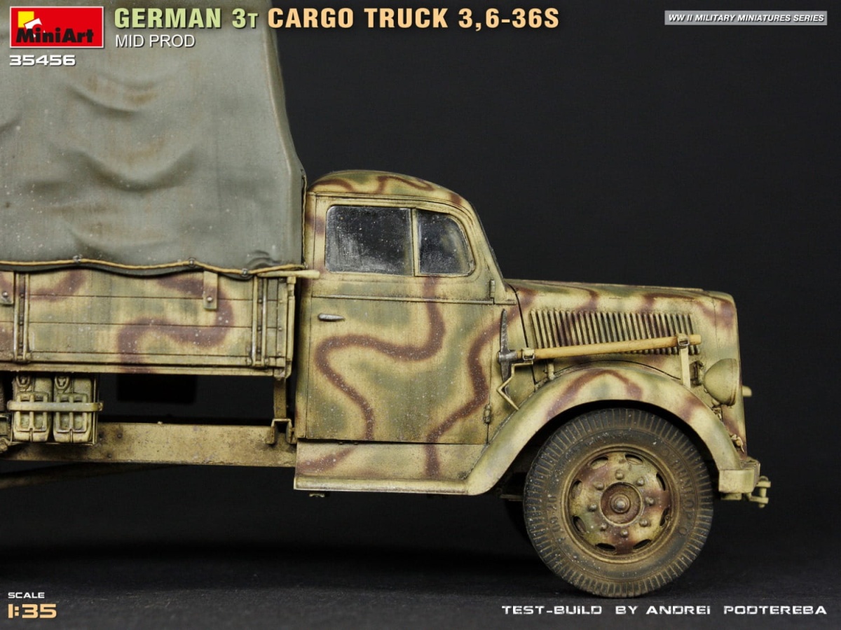 Zdjęcie dodatkowe produktu German 3t Cargo Truck 3,6-36s Mid Prod 1:35 MiniArt 35456