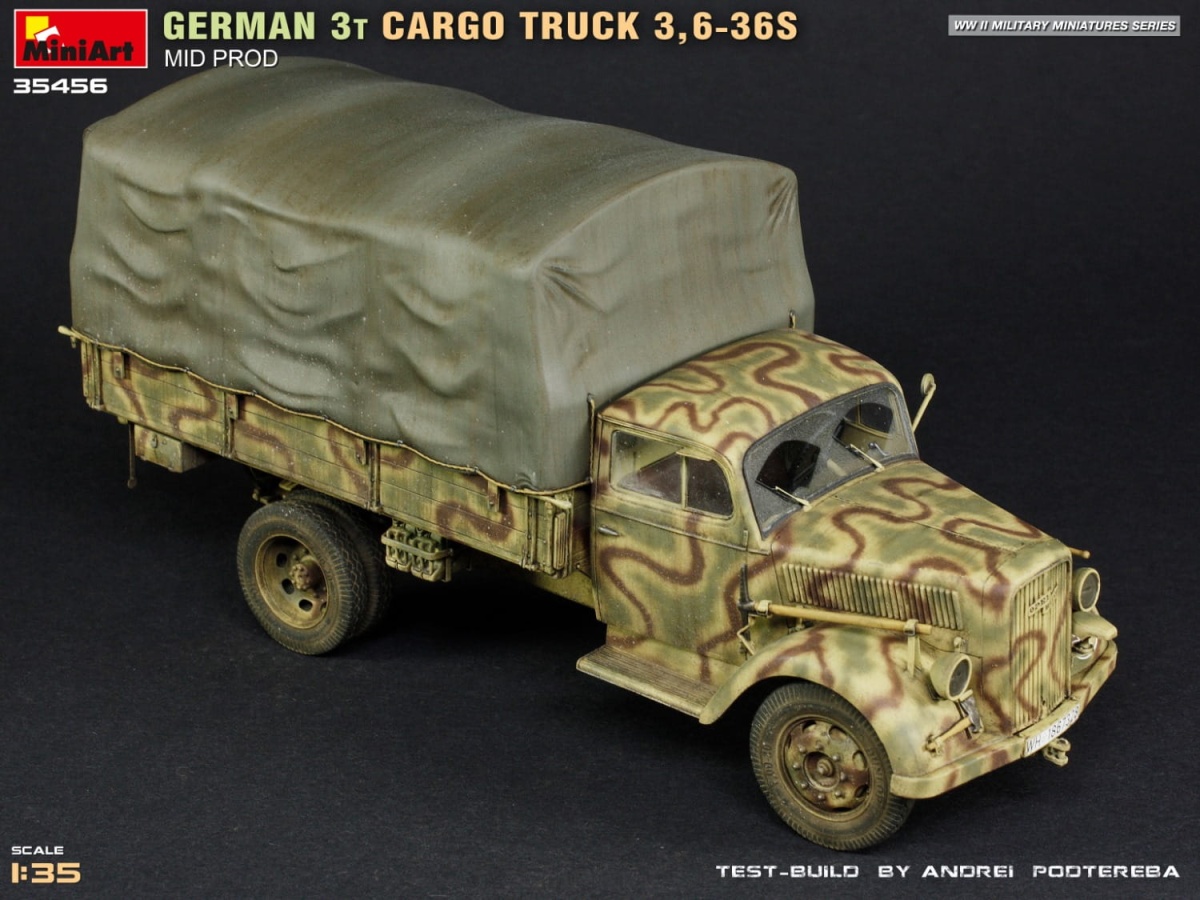 Zdjęcie dodatkowe produktu German 3t Cargo Truck 3,6-36s Mid Prod 1:35 MiniArt 35456