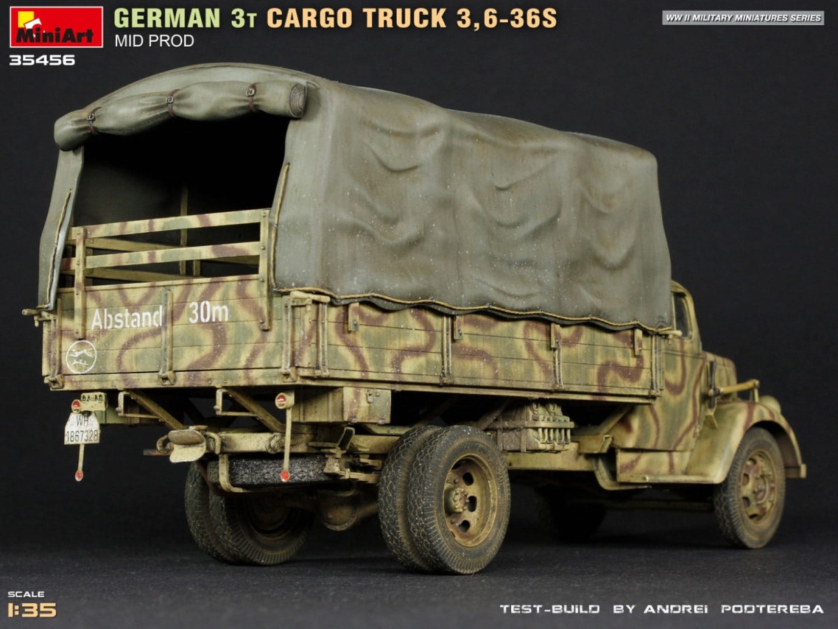 Zdjęcie dodatkowe produktu German 3t Cargo Truck 3,6-36s Mid Prod 1:35 MiniArt 35456