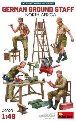 German Ground Personnel with Accessories. North Africa 1:48 MiniArt 49020