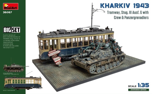 Kharkiv 1943: Tram and StuG III Ausf. G W/Crew. Big Set 1:35 MiniArt 36067
