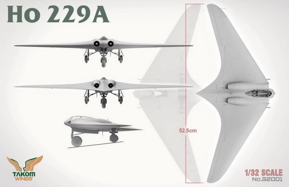 Zdjęcie dodatkowe produktu Ho 229 Box (Ho 229A + Ho 229B + Ho 229 Pilot) (edycja limitowana) 1:32 Takom 32001W