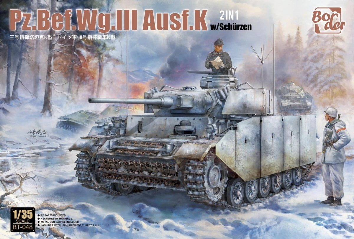Zdjęcie główne produktu Pz.Bef.Wg.III Ausf.K 2in1 w/Schurzen 1:35 Border Model BT048