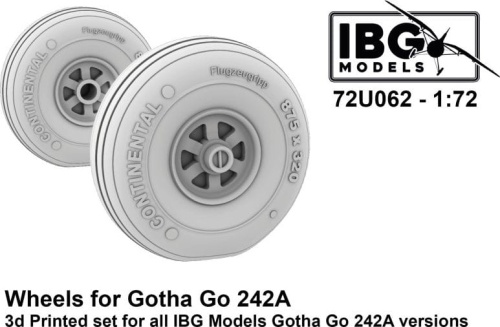 Wheels for Go 242A 3D Printed Set for IBG Gotha Go 242A Versions 1:72 IBG 72U062