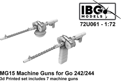 MG15 Machine Guns for Go 242/244 3D Printed Set (7 Machine Guns) 1:72 IBG 72U061