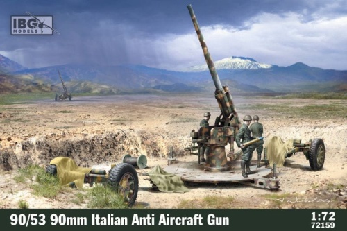 90/53 90 Mm Italian Anti-Aircraft Cannon 1:72 IBG 72159