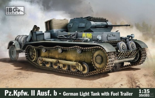 Pz.Kpfw. II Ausf.b German Light Tank with fuel trailer 1:35 IBG 35080