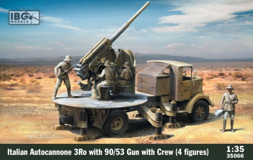 Italian Autocannone 3Ro with 90/53 Gun with Crew (4 Figures) 1:35 IBG 35066