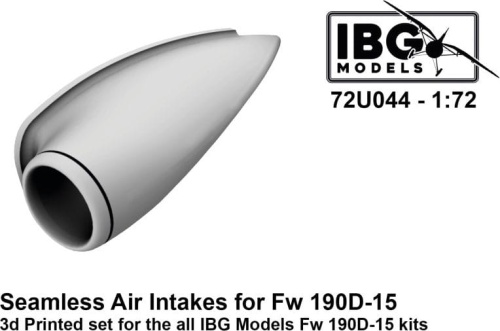 Seamless Air Intakes for Fw 190D-15 3D Printed set for the all IBG Models Fw 190D-15 kits 1:72 IBG 72U044