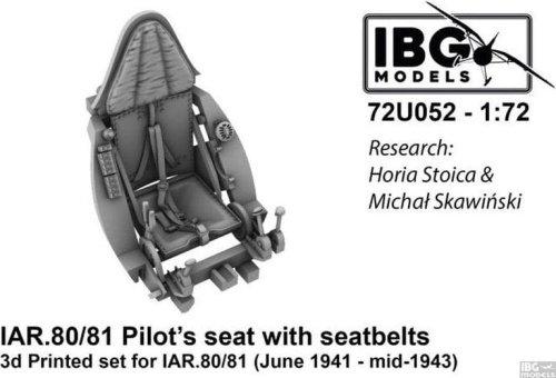IAR. 80/81 Pilot seat with seatbelts for IAR.80/81 (June 1941 - mid 1943) 1:72 IBG 72U052