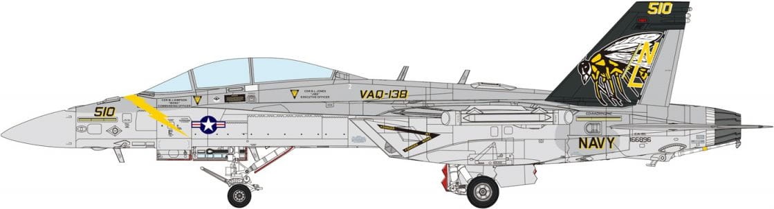 Zdjęcie dodatkowe produktu Boeing EA-18G Growler Electronic Attack Aircraft Yellow Jackets 1:48 Meng LS019