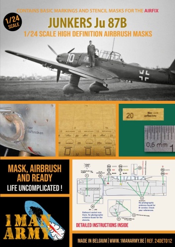 Masks Junkers Ju-87B-2 Stuka (Airfix) 1:24 1 Man Army 24DET012