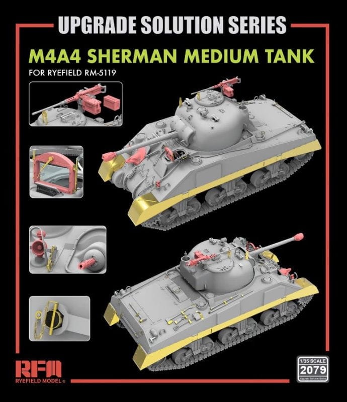 Zdjęcie dodatkowe produktu Zestaw ulepszeń Rye Field Model RM-2079 do zestawu RFM5119 M4A4 Sherman 1:35 Rye Field Model 2079