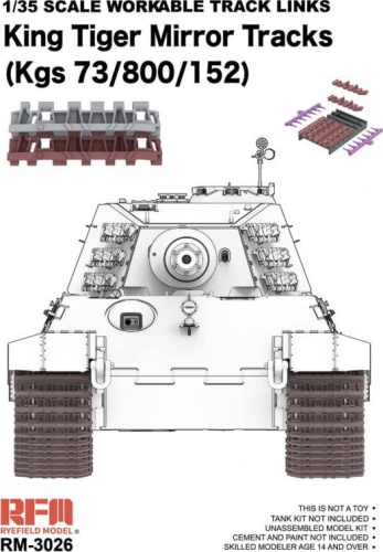 Caterpillars for King Tiger (Workable Mirror Type) 1:35 Rye Field Model 3026