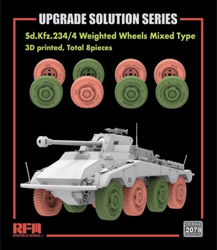 Wheel valet kit for Sd.Kfz.234/4 (mix, Type A 4pcs plus Type B 4pcs) 1:35 Rye Field Model 2078