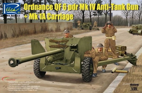 British Ordnance QF 6 pdr Mk IV Anti Tank Gun 1:35 Riich.Models RV35018