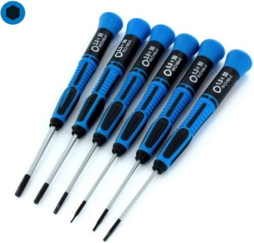 Set of 6 Modelcraft Shesto hex screwdrivers PSD1606