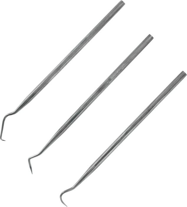 Zdjęcie główne produktu Dłuta hakowate (sondy) ze stali nierdzewnej (zestaw 3szt) Modelcraft Shesto PDT5197-3