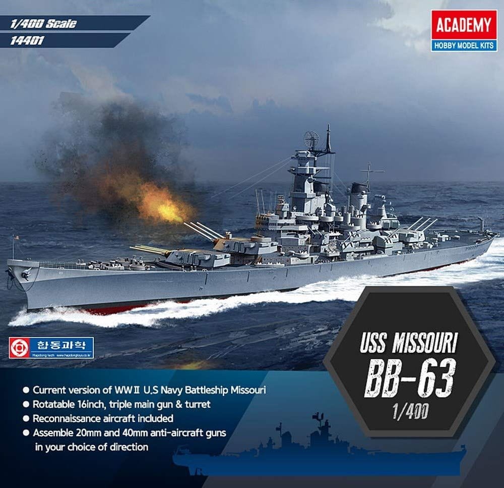 Zdjęcie dodatkowe produktu USS Missouri BB-63 US Navy Battleship 1:400 Academy 14401