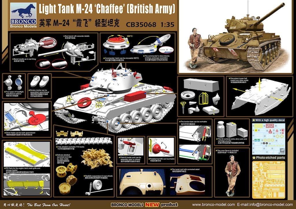 Zdjęcie dodatkowe produktu Czołg Lekki M-24 Chaffee 1:35 Bronco CB35068